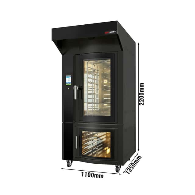 Rotierender Bäckerei-Heißluftofen - Touch - 10x EN 60x40 - inkl. Haube & Gärschrank 