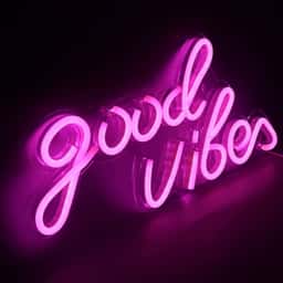 LED Leuchtschild - Good Vibes 2 - Pink - 330x180mm