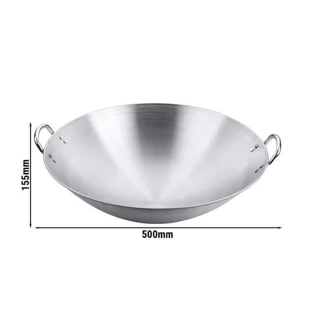 Wok Pfanne aus Edelstahl - Ø 450mm