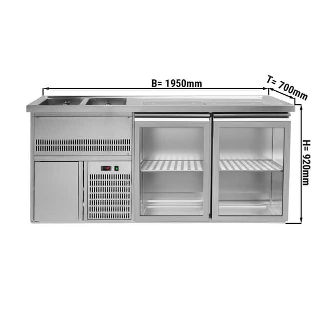 Biertheke Premium PLUS - 1950x700mm - 2 Glastüren