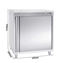 Stainless steel work cabinet PREMIUM - 600x600mm - with hinged door without backsplash incl. cutting plate