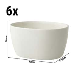 (6 Kusů) LUX - Mísa oválná Maastricht - 100ml - 130x100mm - slonovina