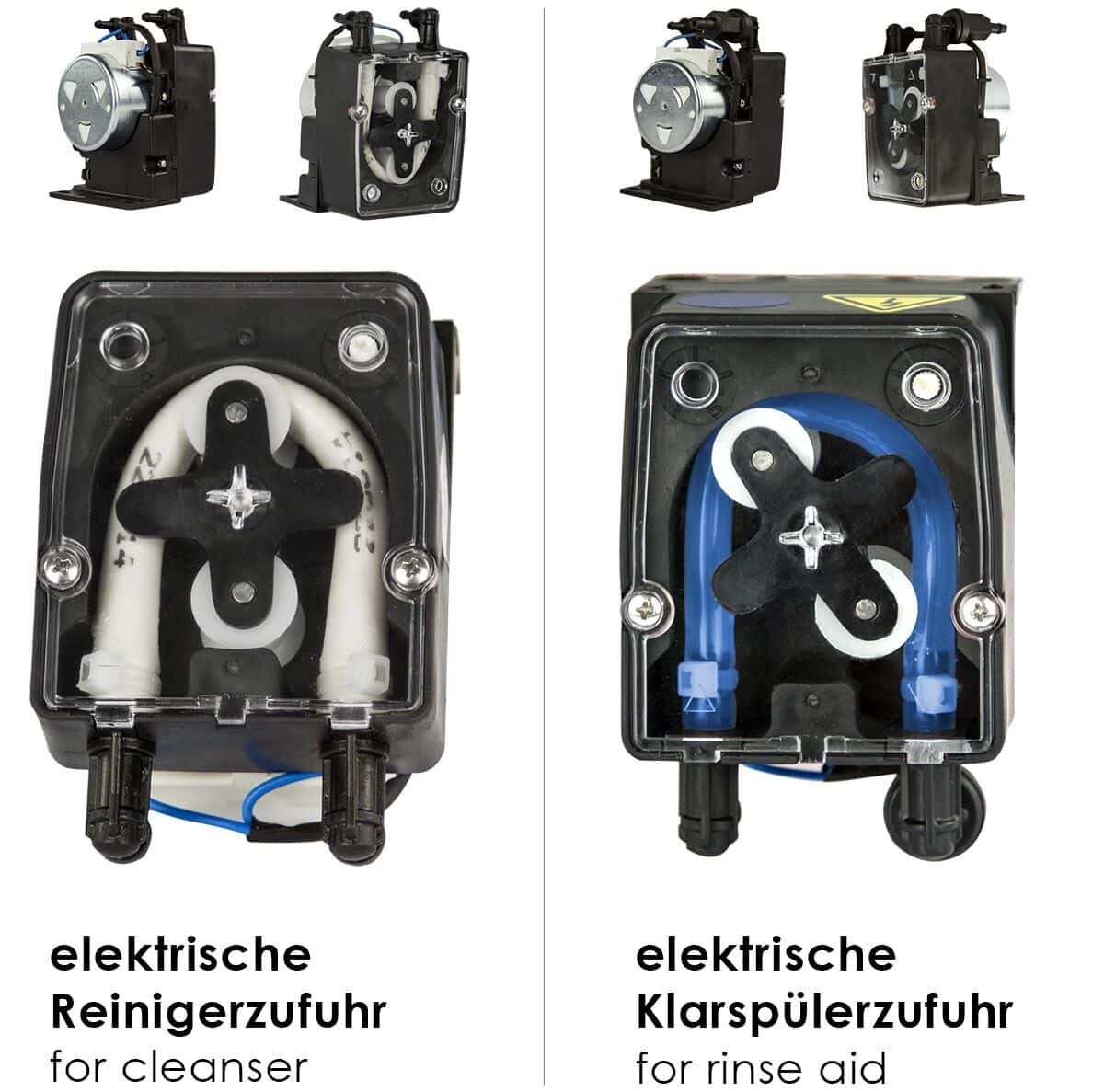 Durchschubspülmaschine - Digital - 7,1 kW - inkl. Zulauftisch rechts, Auslauftisch links & Entkalker - mit Reiniger-, Klarspüler- & Laugenpumpe