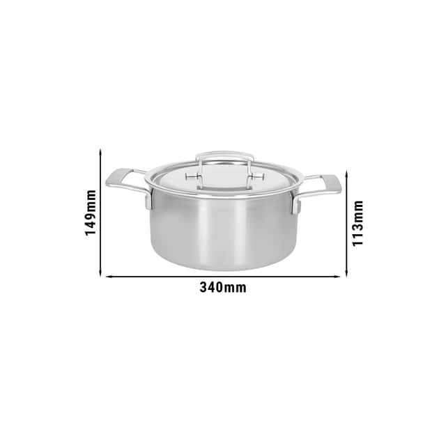 DEMEYERE | INDUSTRY 5 - Bratentopf mit Deckel - Ø 220mm - Edelstahl