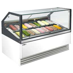 Ice cream counter THEO - 1730mm - air circulation - for 18x 5 liter containers - white