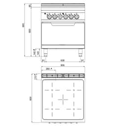 Infrarotherd - 16 kW - 4 Kochfelder - inkl. Elektroofen Statisch - 7,5 kW