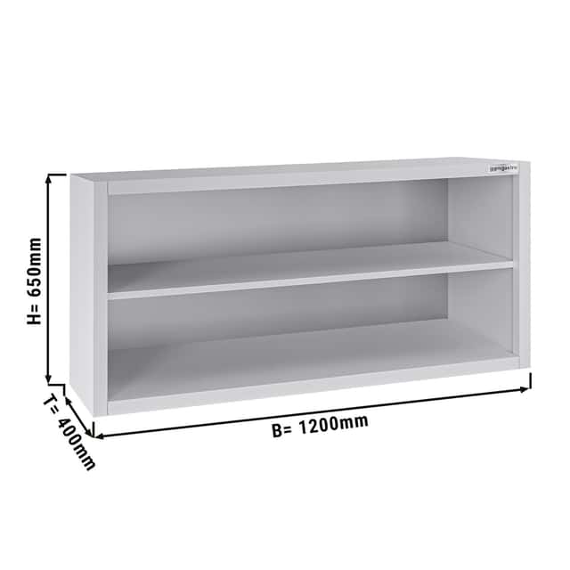 Edelstahl Wandhängeschrank ECO - 1200x400mm - ohne Schiebetür - 650mm hoch