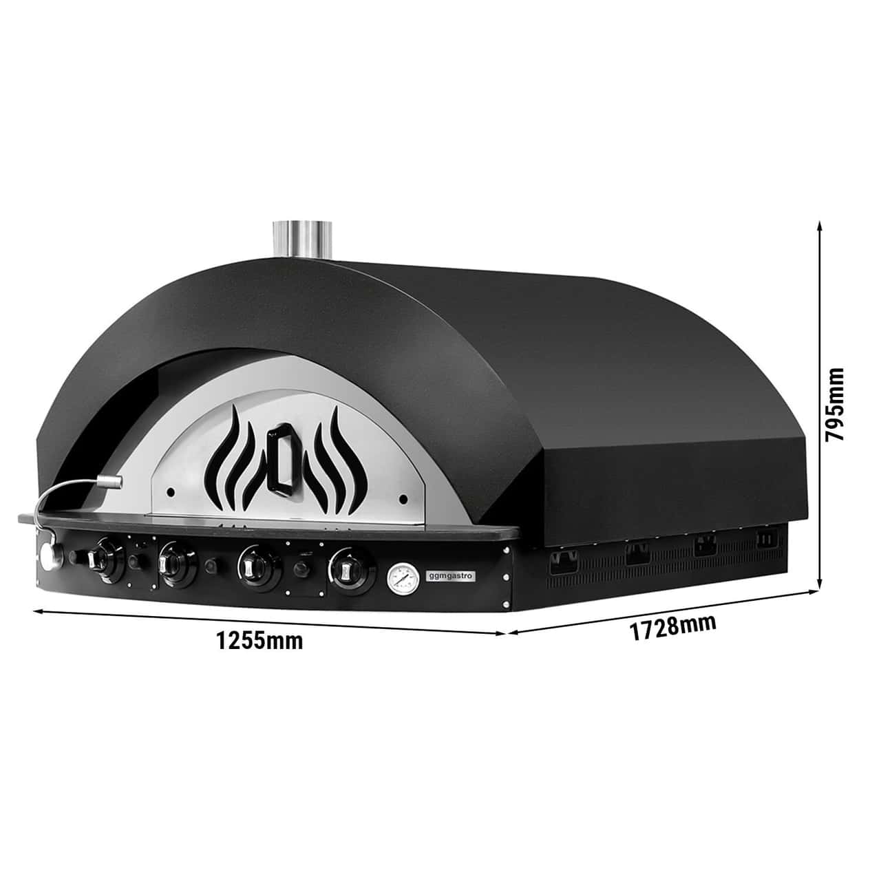 Gas pizza oven - Black - 11x 25cm - Manual