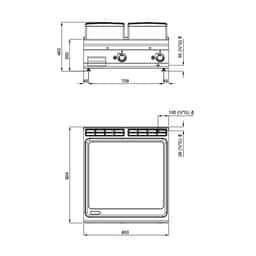 Plynová grilovací  deska - 20 kW - hladká