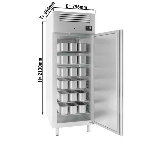 Eistiefkühlschrank Edelstahl Premium PLUS - EN 60x80 - 900 Liter - mit 1 Tür