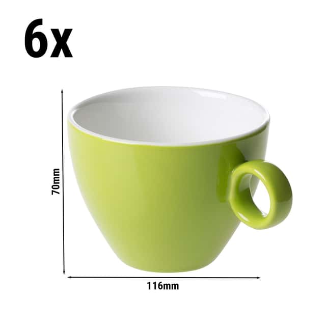 (6 Stück) BART COLOUR CAFE - Cappuccinotasse - 230ml - Lime