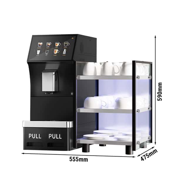 Kaffeevollautomat - 1,3 kW - 10 Zoll Touchscreen - inkl. Tassenwärmer