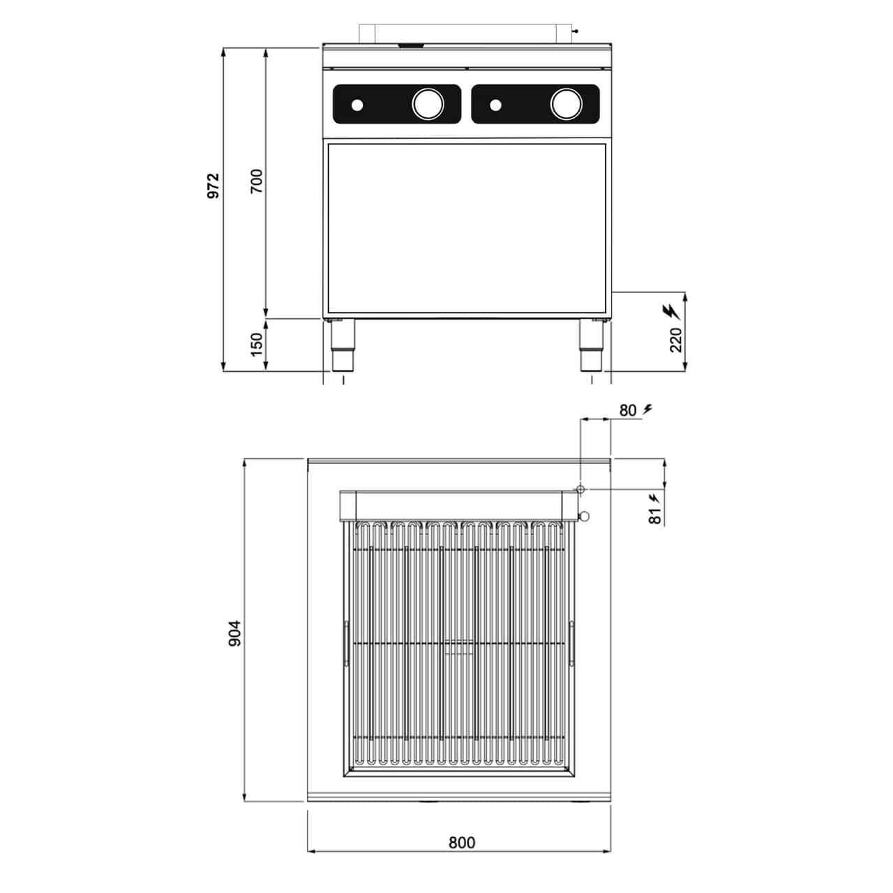 Elektrogrill - 10,8 kW - Bflex Digital