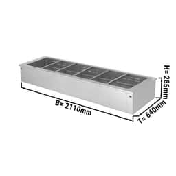 Vestavěná Bainmarie - 2,1 m - 6x GN1/1