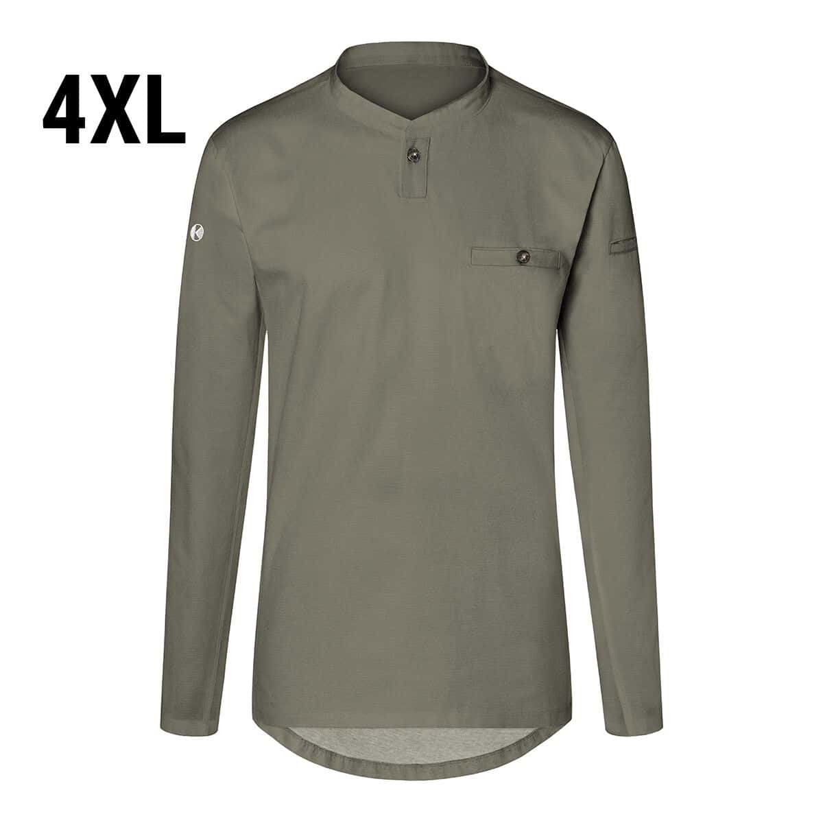 (6 Stück) KARLOWSKY | Langarm Herren Arbeitsshirt Performance - Salbei - Größe: 4XL