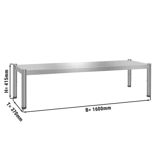 Aufsatzbord PREMIUM - 1600x370mm - mit 1 Etage - Höhe: 415mm