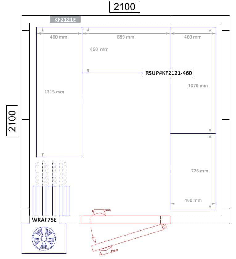 Regalset Aluminium - U-Form - Bautiefe: 460 mm