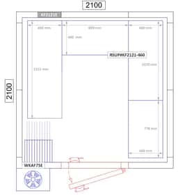 Regalset Aluminium - U-Form - Bautiefe: 460 mm