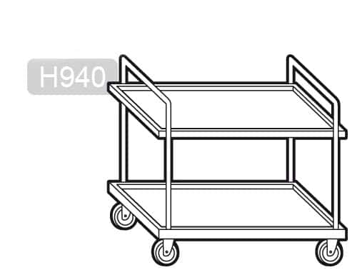 Servierwagen - 800x500mm - mit 2 Abstellflächen