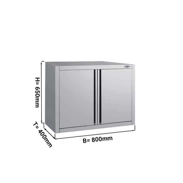 Edelstahl Wandhängeschrank ECO - 800x400mm - mit Flügeltür - 650mm hoch