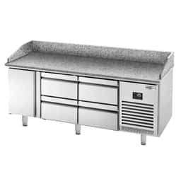 Pizza preparation table  Premium PLUS- 1980x700mm - with 1 door & 4 drawers