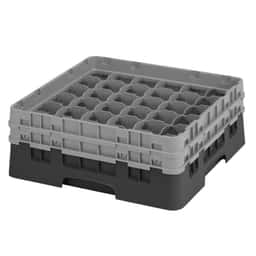 CAMBRO | CAMRACK® - Gläserspülkorb 1/1 - 36 Fächer - mit 2 Extender - 500x500mm - Schwarz