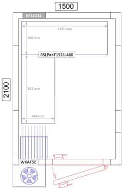 Regalset Aluminium - L-Form - Bautiefe: 460 mm