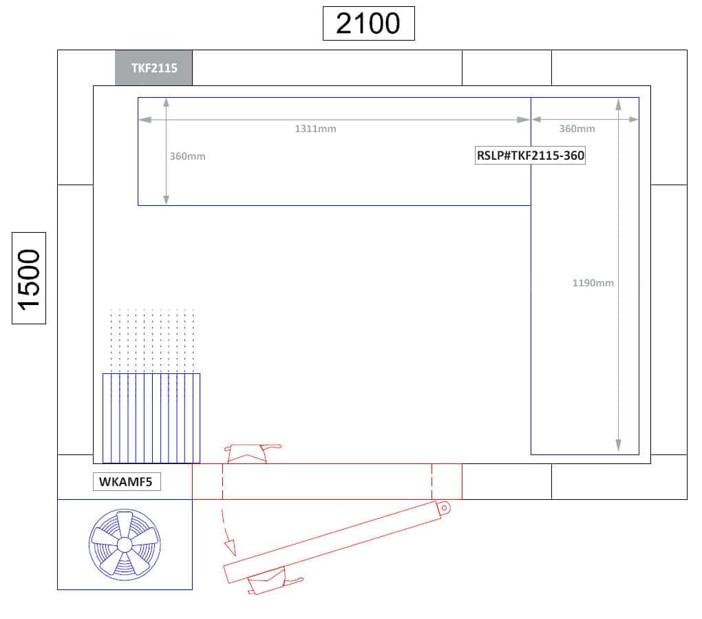 Regalset Aluminium (Eloxiert) - L-Form - Bautiefe: 360 mm