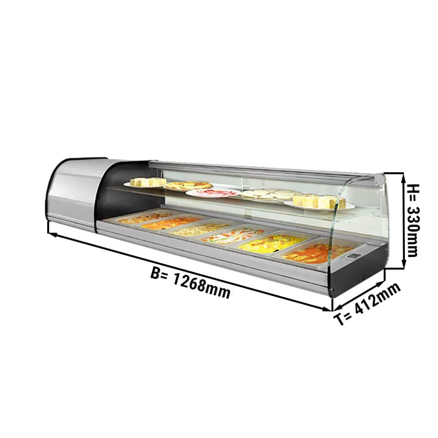 Tapas-Kühlvitrine Premium PLUS - 4x GN 1/3 - mit Zwischenglas