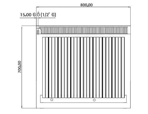 Gas Lavasteingrill - 10,6 kW - Grillrost neigbar - inkl. Unterbau mit 2 Türen