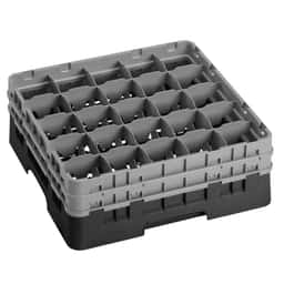 CAMBRO | CAMRACK® - Gläserspülkorb 1/1 - 25 Fächer - mit 2 Extender - 500x500mm - Schwarz