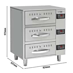 Wärmeschrank - 824mm - 3 Schubladen