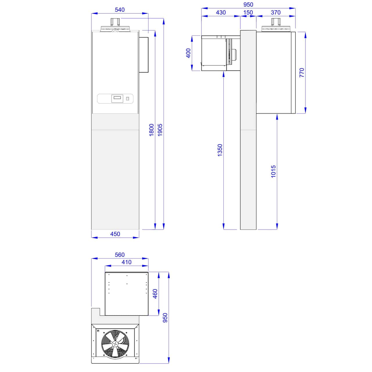 Wand-Tiefkühlaggregat - maximal für 5 m³