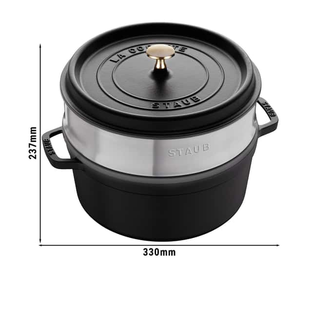 STAUB | LA COCOTTE - Cocotte mit Dämpfeinsatz - Ø 240mm - Gusseisen - Schwarz