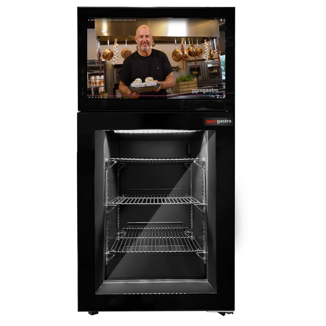 Minibar-Tiefkühlschrank - 460mm - 1 Glastür & eingebautem 19 Zoll LCD-Display