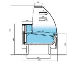 Kuchentheke - 2560mm - mit LED-Beleuchtung & 2 Ablagen