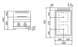 Infrarotherd - 6,4 kW - 2 Kochfelder