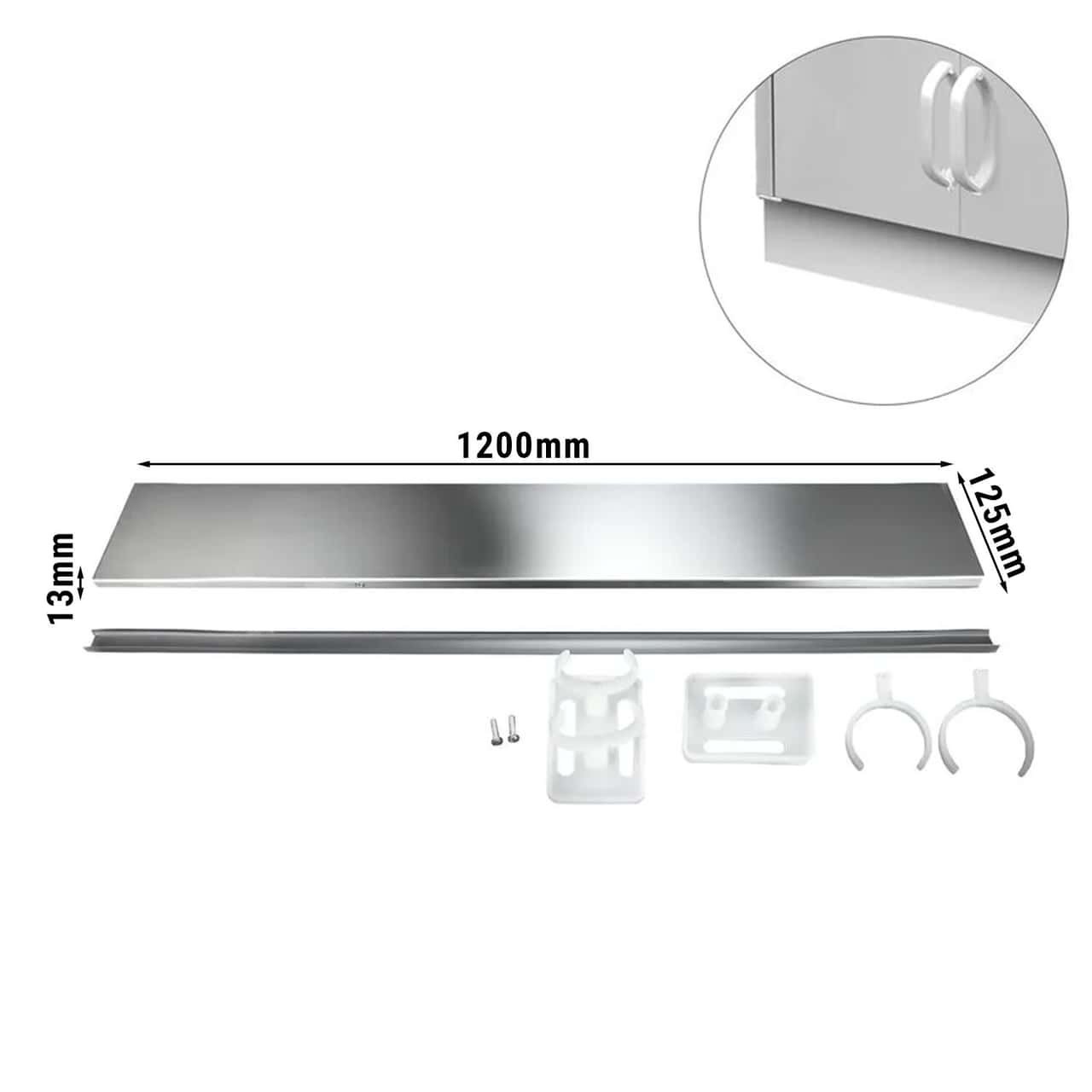 Edelstahlsockel - Länge: 1200mm