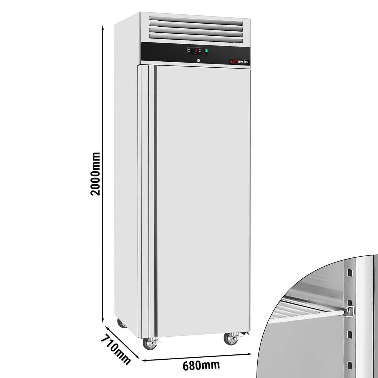 Kühlschrank Edelstahl ECO - 400 Liter - mit 1 Tür