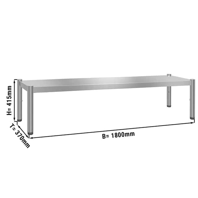 Aufsatzbord PREMIUM - 1800x370mm - mit 1 Etage - Höhe: 415mm