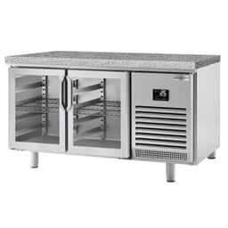 Bäckereikühltisch Premium PLUS - 1618x800mm - 2 Glastüren & Granitarbeitsplatte