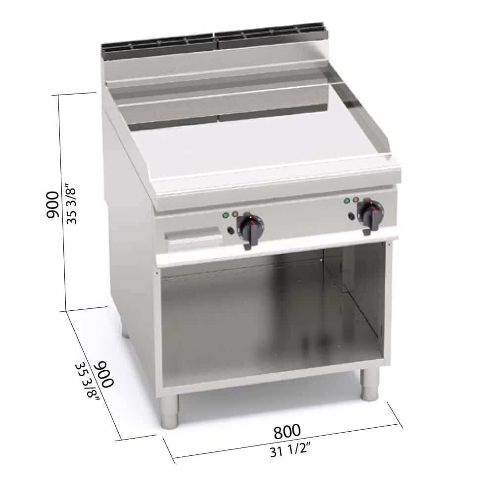 Elektro Bratplatte - 11,4 kW - Glatt - mit glänzendem Finish