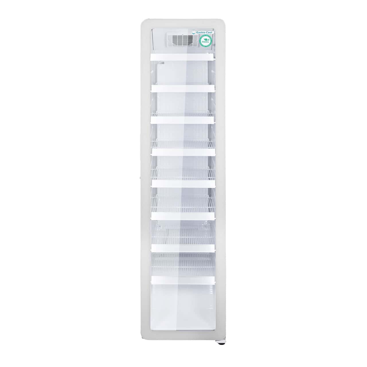 GASTRO-COOL | Glastürkühlschrank - 220 Liter - schmal - 1 Glastür - Weiß