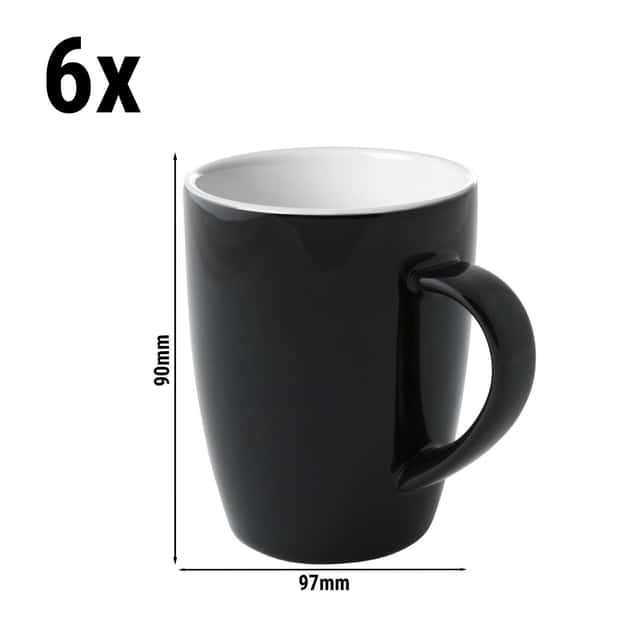 (6 Stück) COLORS - Kaffeetasse - 180ml - Schwarz