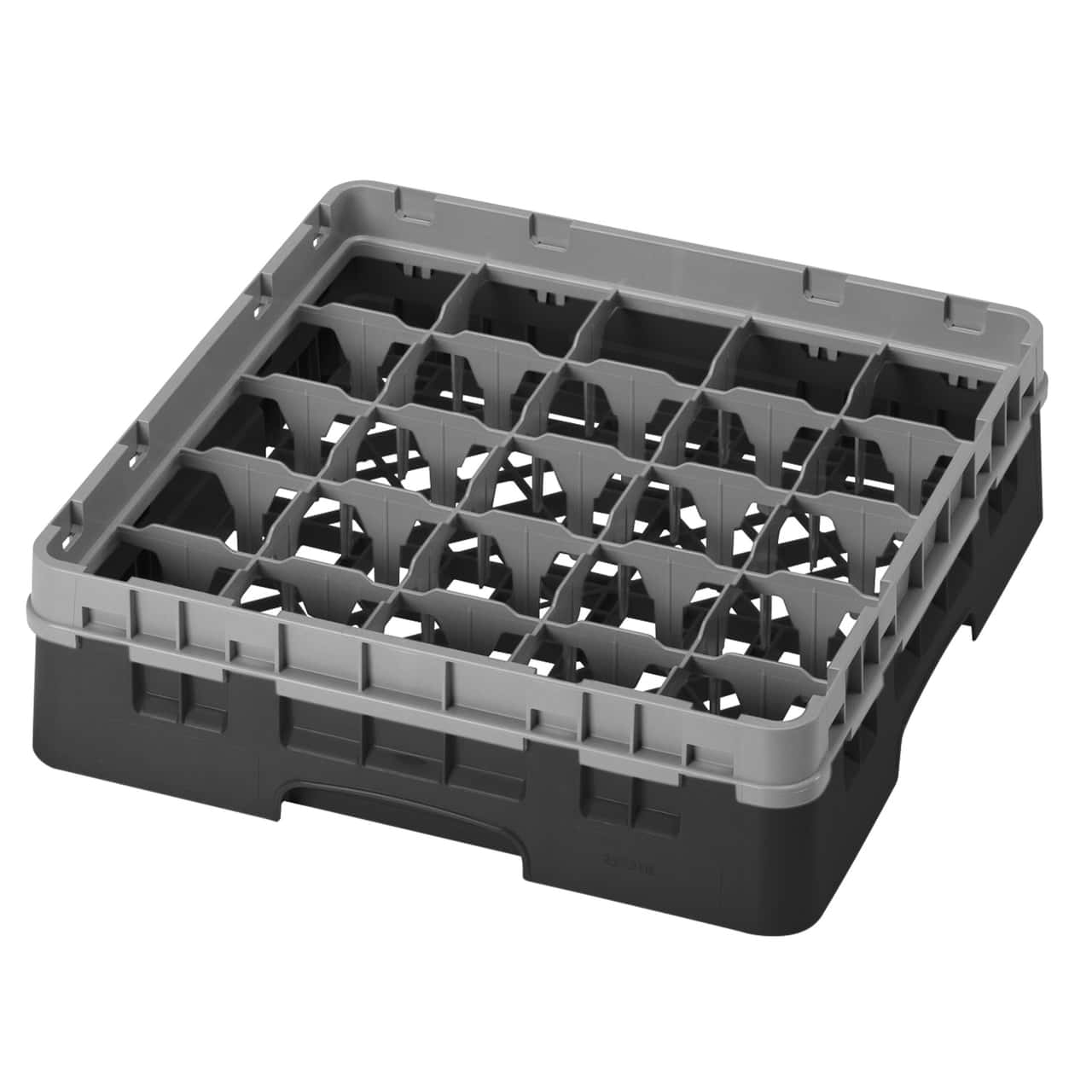 CAMBRO | CAMRACK® - Koš na sklo 1/1 s 1 nástavcem - 500x500mm - 25 přihrádek - černý