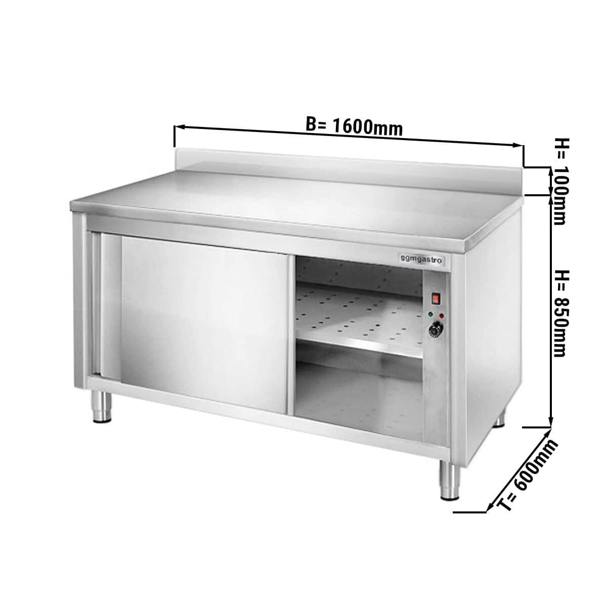 Wärmeschrank PREMIUM - 1600x600mm - mit Aufkantung