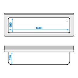 Topfspülschrank - 1800x600mm - mit 1 Becken