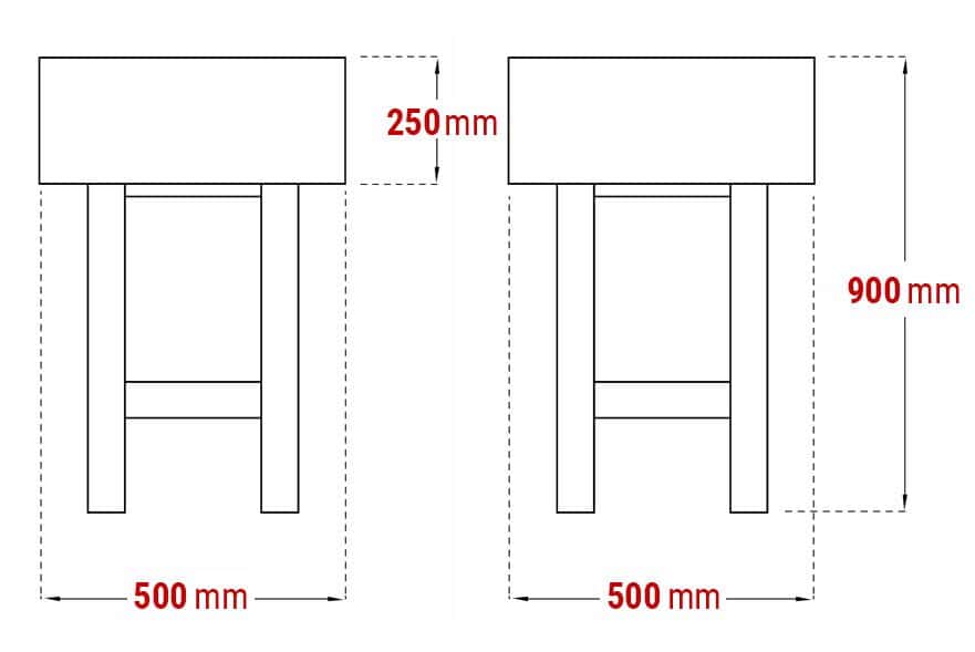 Hackblock aus Akazienholz - 500x500mm