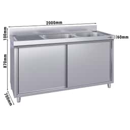 Spülschrank ECO - 2000x700mm - mit 2 Becken rechts