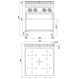 4x Indukční varná deska (20 kW)